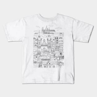 Prague Czech Republic Hand Drawn Sketch Illustration Kids T-Shirt